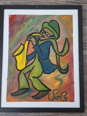 Painting Print  saxophone jazz 11x14 Frame Not Included